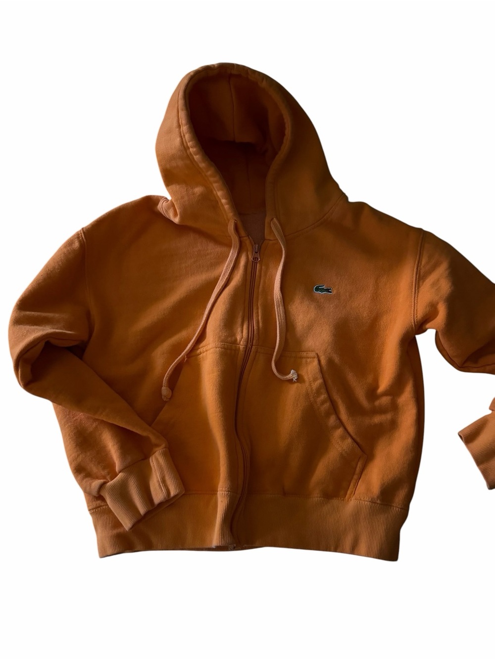 Lacoste Orange Hooded Full-Zip Sweatshirt M (no tags)